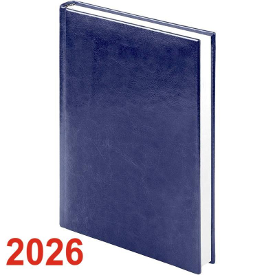 Ежедневник 2026 A4 Lamark 'Sigma' 320стр твердая обложка искусственная кожа синий