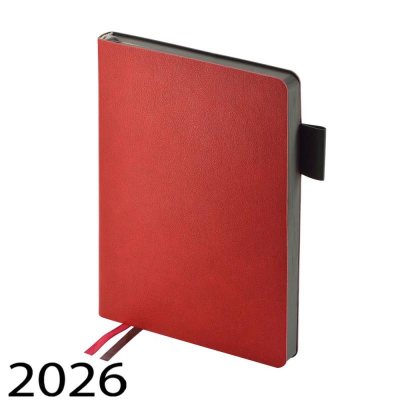 Ежедневник 2026 A5 BrunoVisconti® 'Boston' 336стр тонированный блок гибкая обложка искусственная кожа красный