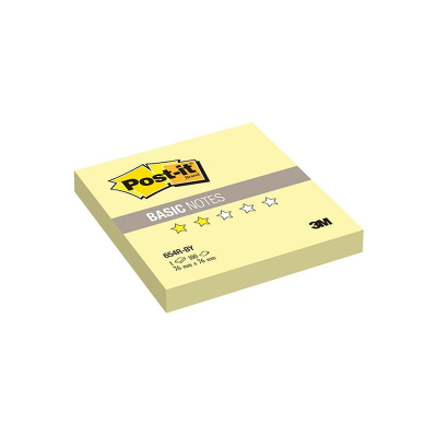Липкий блок  76х 76мм 3M Post-it® Basic 100л 654R-BY желтый