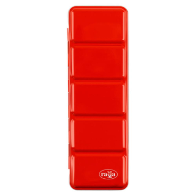 Пенал для акварельных красок Гамма на 21 кювету металлический красный