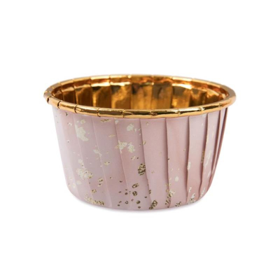 Форма для выпечки маффинов бумажная 50х40мм S-CHIEF розовая с золотом 12шт