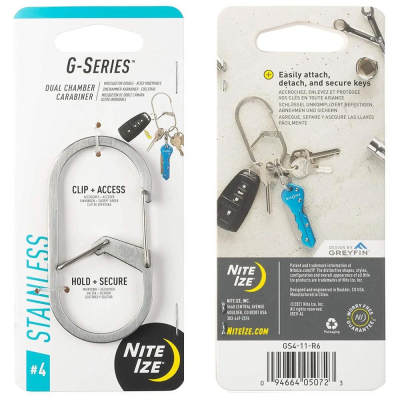Карабин стальной Nite Ize G-Series™ Dual Chamber Carabiner 4 серебристый