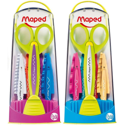 Ножницы детские фигурные 14см Maped 'Crea Cut'  +5 сменных лезвий в пенале