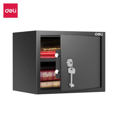 Сейф мебельный Deli  380х300х300мм 10.5кг ключевой замок черный