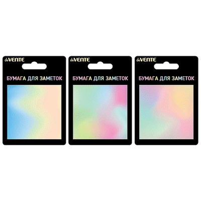 Липкий блок  75х 75мм deVENTE  30л 'Pastel Rainbow' 3 дизайна в блистере