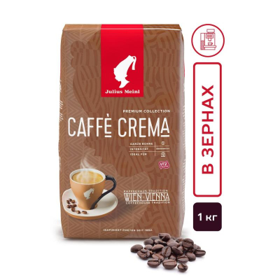 Кофе зерновой Julius Meinl 'Premium Collection Caffe Crema' обжарка темная 1000г в вакуумном пакете