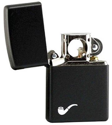 Зажигалка бензиновая для трубок Zippo с покрытием Black Matte черная