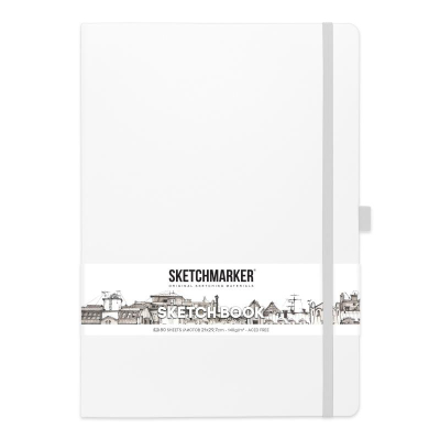Блокнот для набросков Sketchmarker 21х30см 140г  80л твердая обложка белый
