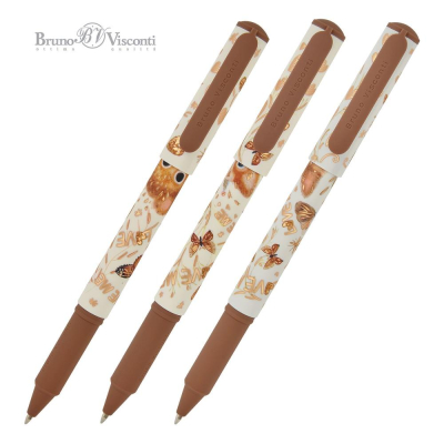 Ручка шариковая BrunoVisconti® 0.7мм 'DreamWrite' 3 дизайна 'Love me' 'Friends' синяя в тубе