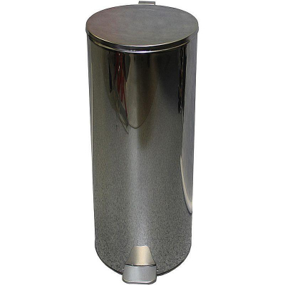 Урна нержавеющая сталь d-25х60см с крышкой и педалью