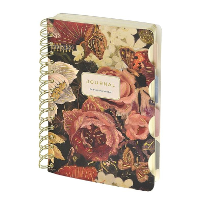 Записная книжка A5 120л линейка/точка/без линовки на гребне BrunoVisconti® 'Art Journal' 'Lush Bouquet' тонированный блок твердая обложка с разделителями