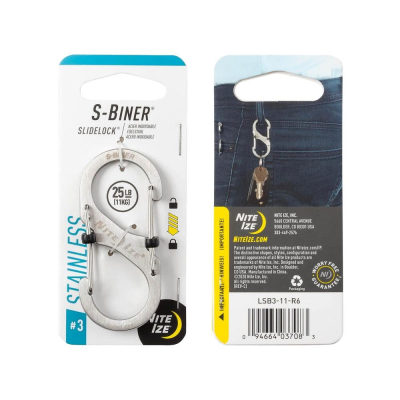 Карабин стальной с блокировкой Nite Ize S-Biner® SlideLock® 3 серебристый