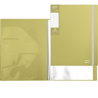 Папка A3&nbsp;&nbsp;20 карманов deVENTE 'sigNATURE' с дополнительным внутренним карманом на резиновой застежке Оливковая