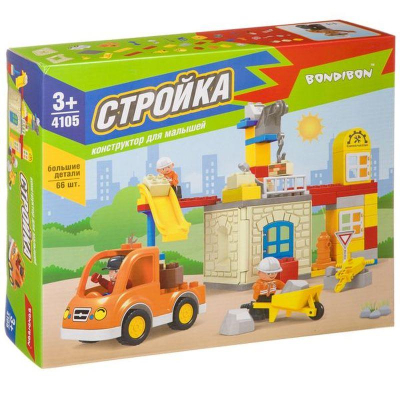 Игра развивающая Bondibon Конструктор 'Стройка' 66 деталей