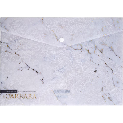 Папка-конверт на кнопке A4 BrunoVisconti® пластиковая 180мкм 'Carrara'