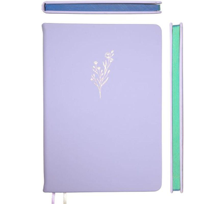 Записная книжка A5  80л клетка deVENTE 'Emilia' тонированный блок твердая обложка искусственная кожа сиреневая