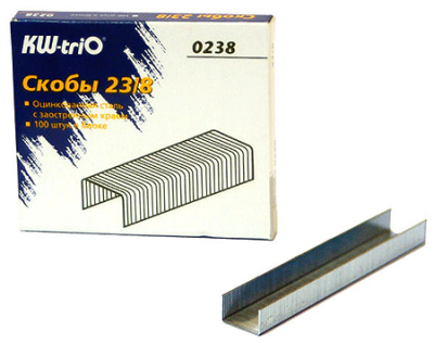 Скобы №23/ 8 на 20-50 листов 1000шт KW-Trio