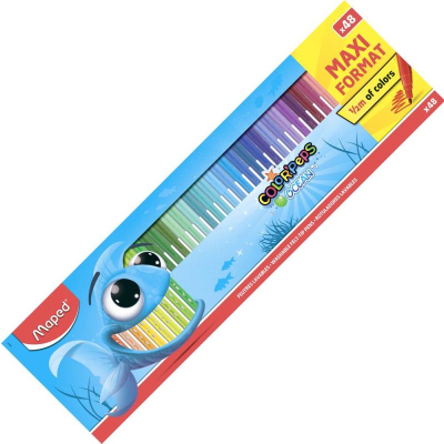 Фломастеры  48цв Maped Color'peps 'Ocean' смываемые в картонной упаковке