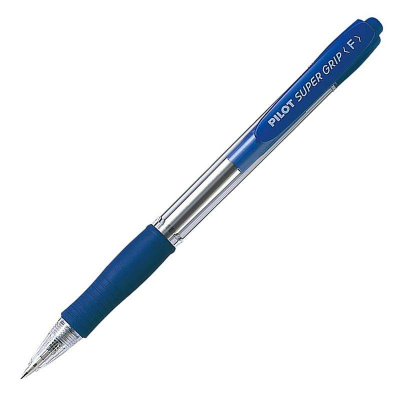 Ручка шариковая автоматическая Pilot 0.7мм Super Grip с резиновой манжетой синяя