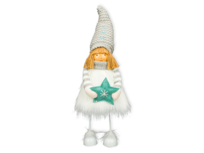 Девочка 11х32см&nbsp;&nbsp;в белой шубке на металлических ножках