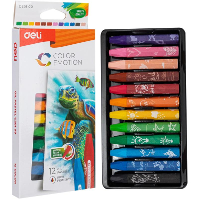 Пастель масляная детская 12цв Deli 'Color Emotion' в картонной коробке