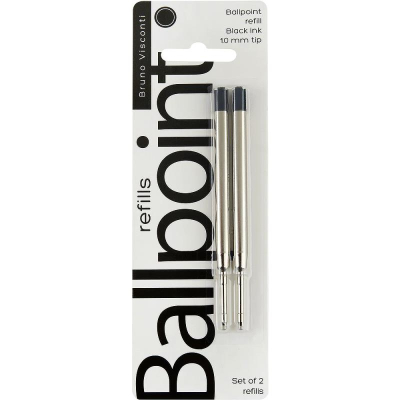 Стержень шариковый BrunoVisconti® 1.0/98мм типа Parker черный 2шт в блистере