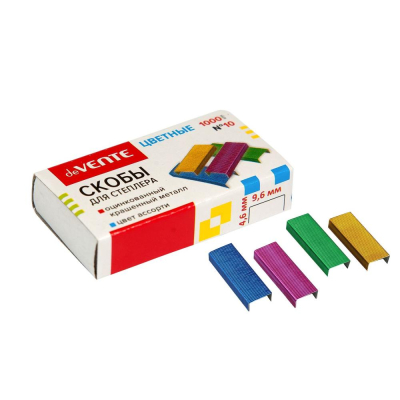 Скобы №10/4&nbsp;&nbsp;1000шт deVENTE&nbsp;&nbsp;4 цвета