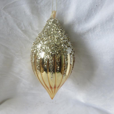 Капля 16х8.5см золотая стекло