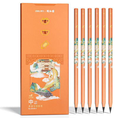 Карандаш угольный Deli 'Summer Palace' d-8мм средний 10шт