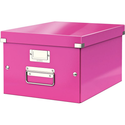 Короб архивный ламинированный картон Leitz Click-n-Store 29х20х37см сборный WOW розовый