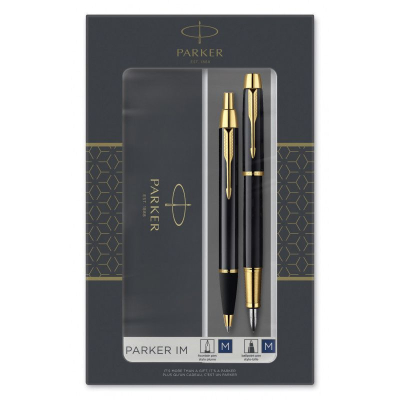 Набор ручка перьевая +шариковая Parker IM Metal Black GT