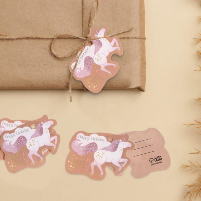 Бирка для упаковки картонная 47х60мм 'Единорог'