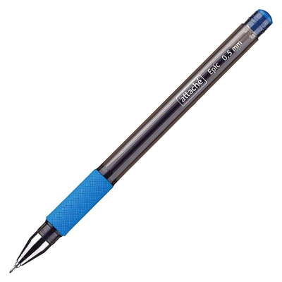 Ручка гелевая Attache 0.5мм 'Epic' с резиновой манжетой игольчатый стержень синяя