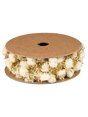 Гирлянда 200см с золотистыми помпонами