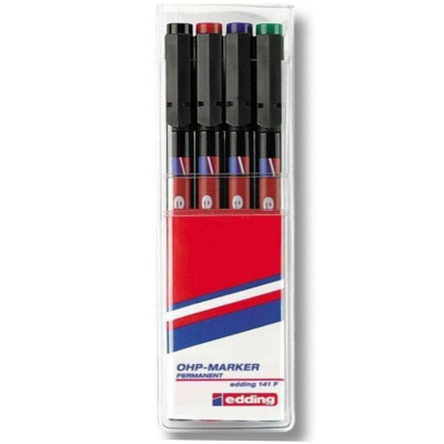 Маркеры OHP-CD Edding круглые 0.6мм 4цв в блистере