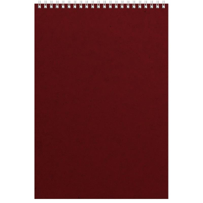 Блокнот A4  60л клетка на гребне Альт® картонная обложка 'Office' бордовый