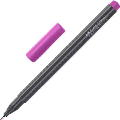 Ручка капиллярная Faber-Castell 'Grip Finepen' 0.4мм трехгранный корпус фиолетовая