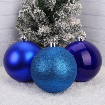 Шар 150мм синий пластик 3шт