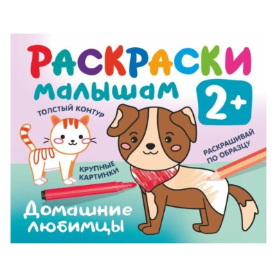 Раскраска детская АСТ 14х17см 8стр 'Раскраска в кармашек Домашние любимцы'