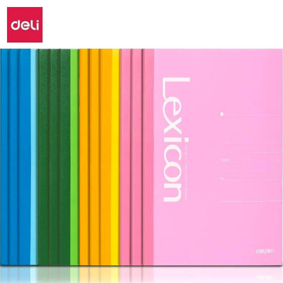 Тетрадь A5&nbsp;&nbsp;40л линейка на сшивке Deli картонная обложка 'Lexicon' 4 цвета ассорти