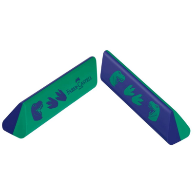 Ластик виниловый для карандаша Faber-Castell 'Dinosaur' 62х22х12мм сине-зеленый