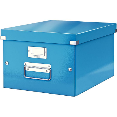 Короб архивный ламинированный картон Leitz Click-n-Store 29х20х37см сборный WOW голубой