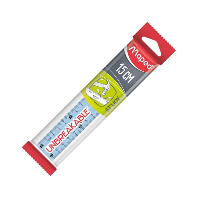 Линейка пластиковая&nbsp;&nbsp;15см Maped Study суперпрочная двусторонняя шкала в блистере