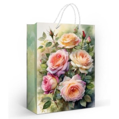 Пакет подарочный 22х31см ламинированный 'Кремовая роза'