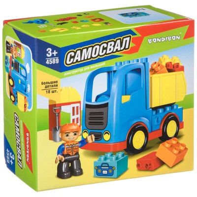 Игра развивающая Bondibon Конструктор 'Самосвал' 18 деталей