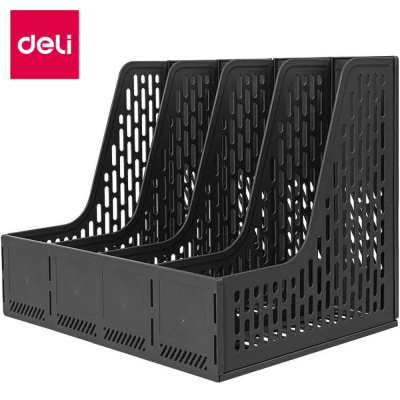 Накопитель вертикальный Deli&nbsp;&nbsp;4 отдела 325х275х257мм сборный черный