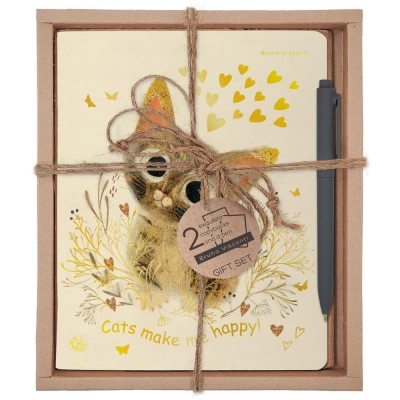 Набор ручка шариковая 'ArtClick' +тетрадь 2шт BrunoVisconti® 'Love me' Милый котик