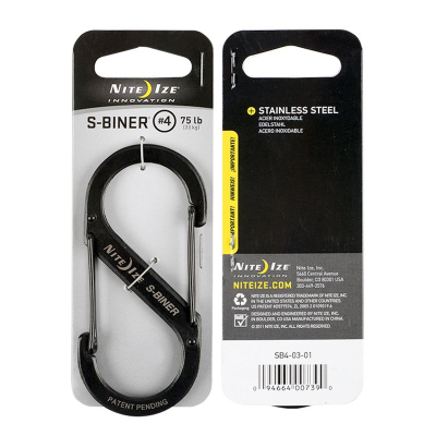 Карабин стальной Nite Ize S-Biner® 4 черный