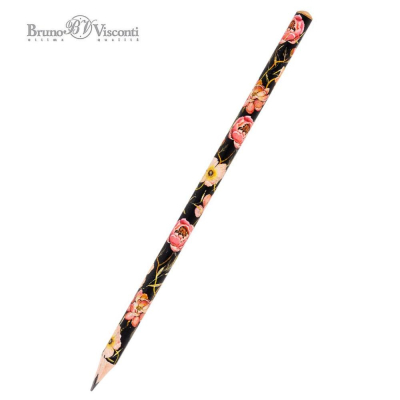 Карандаш BrunoVisconti® 'Flora' HB трехгранный корпус 'Pink Blossom'