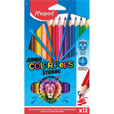 Карандаши  12цв Maped Color'peps 'Strong' Jumbo пластиковые трехгранные в картонной коробке